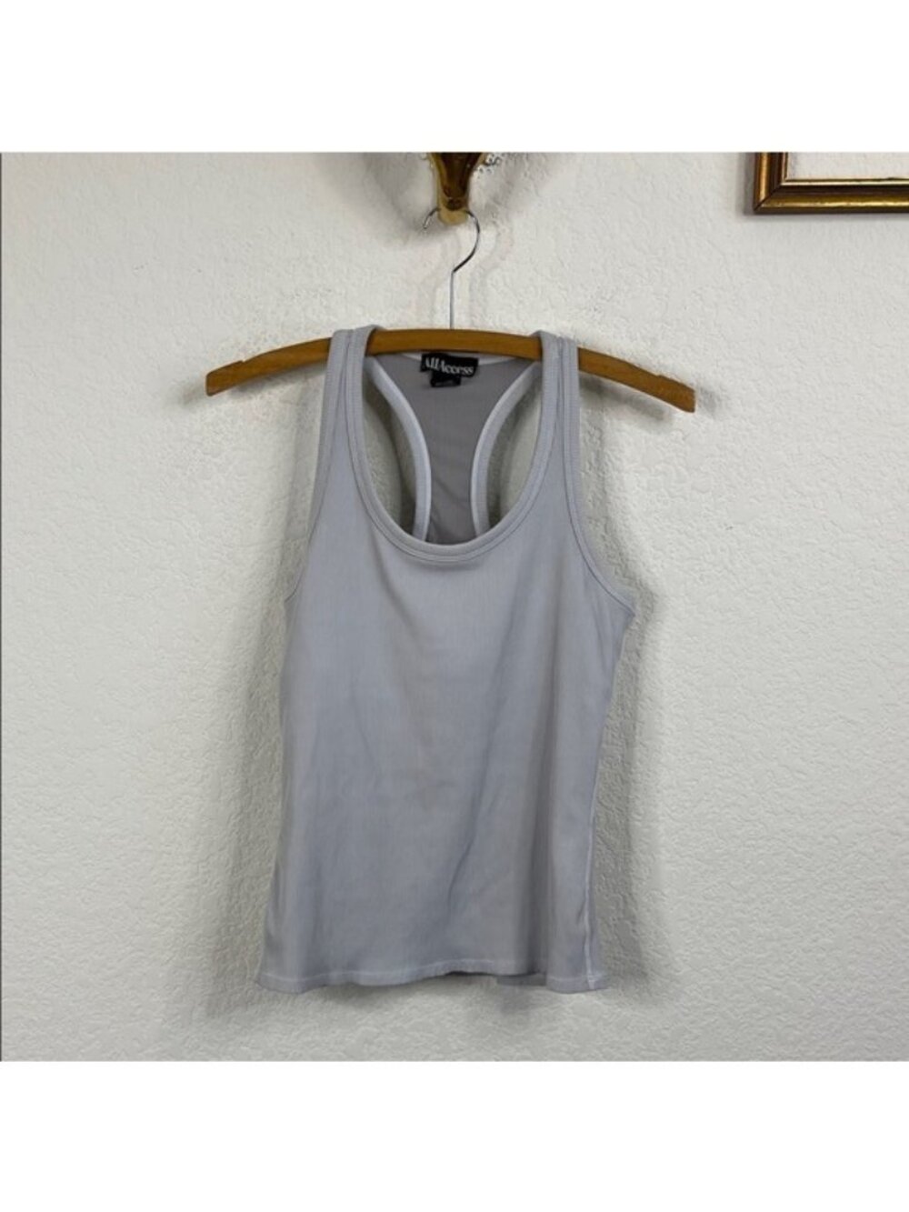ALL ACCESS Session Ribbed Racerback Light Gray Tank Top REVOLVE BANDIER